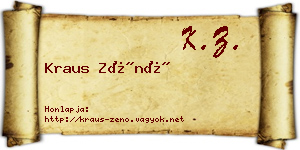 Kraus Zénó névjegykártya